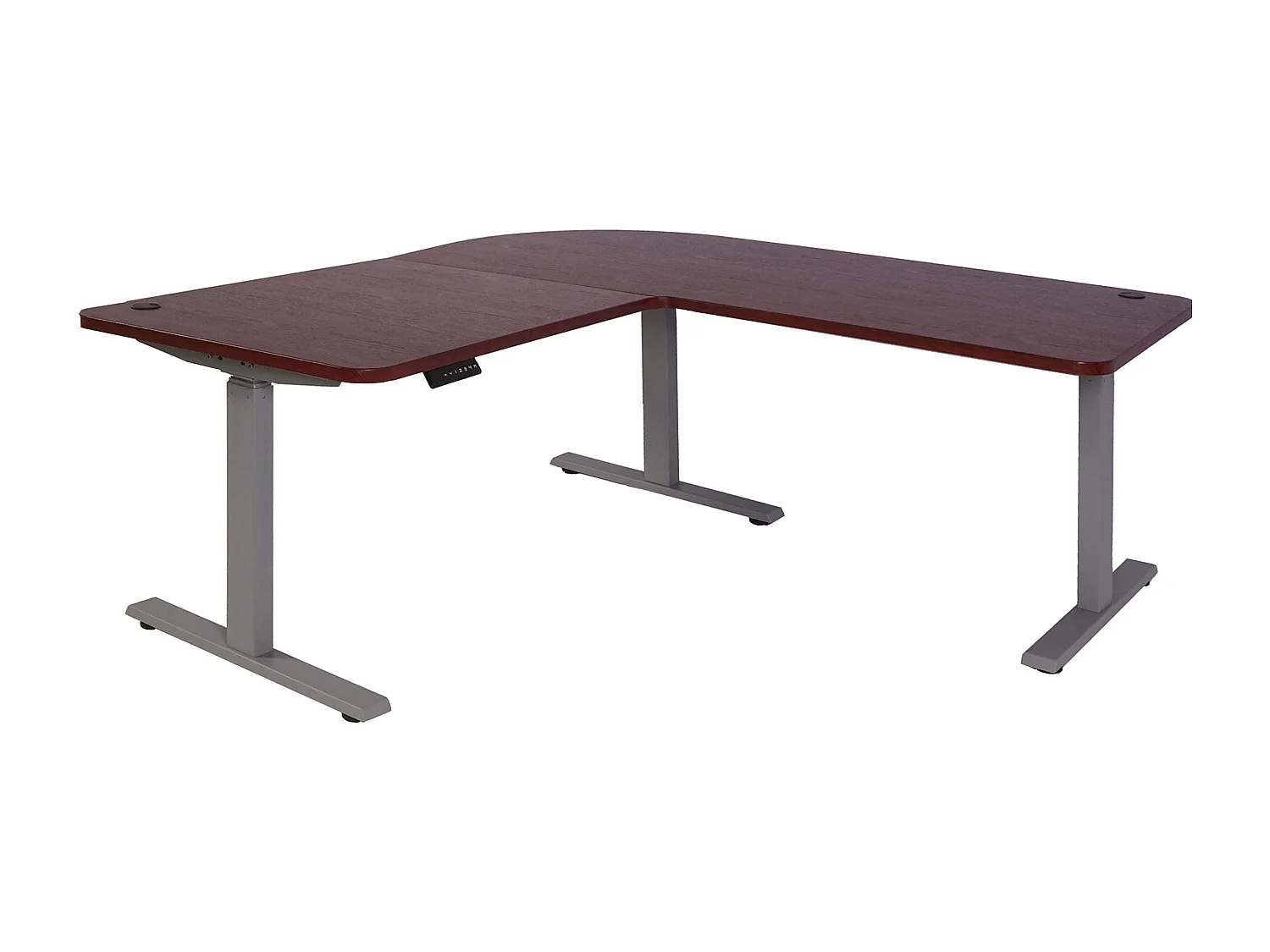 Eck-Schreibtisch MCW-D40, Kirsch-Dekor, grau