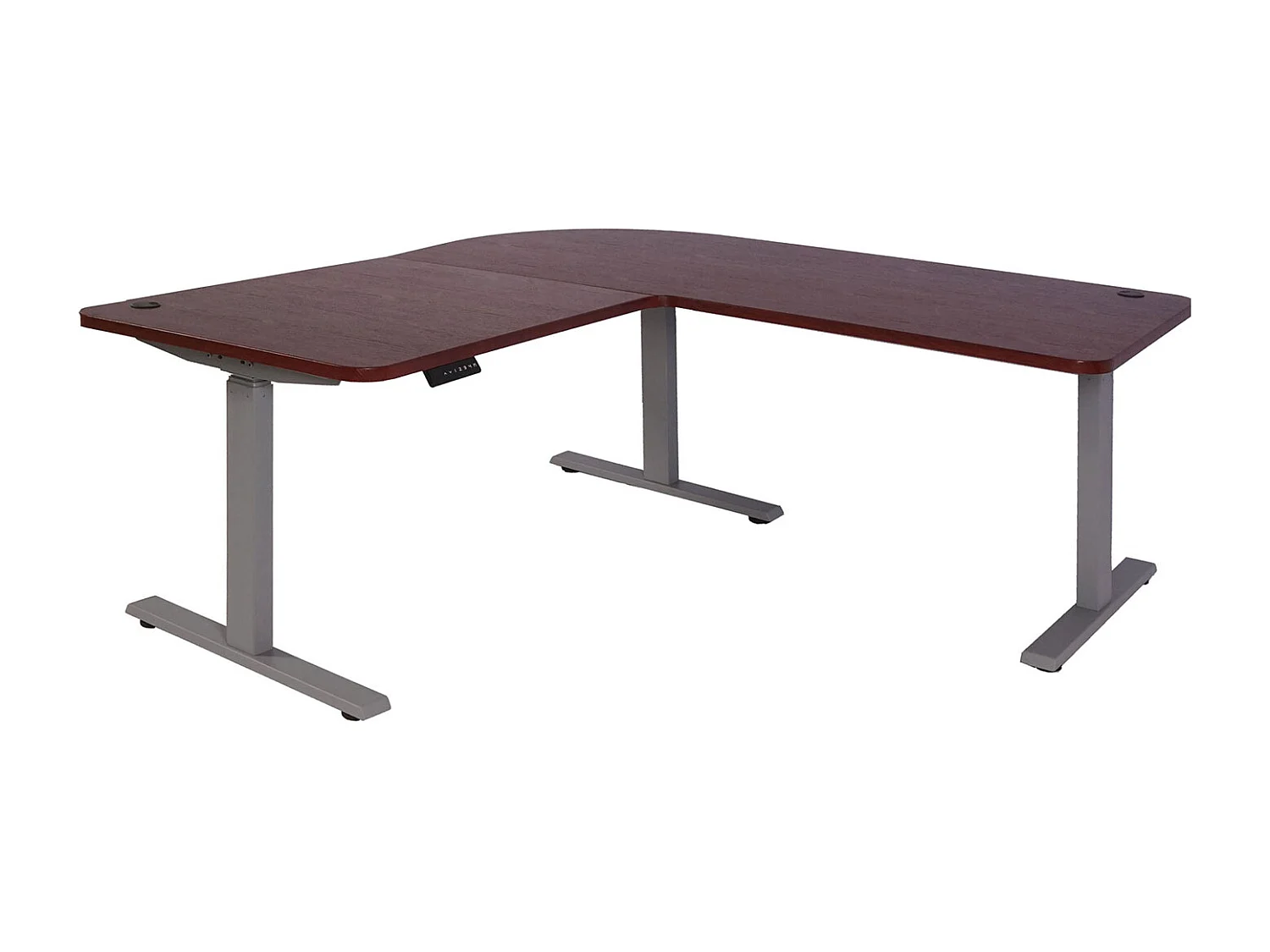 Eck-Schreibtisch MCW-D40, Kirsch-Dekor, grau