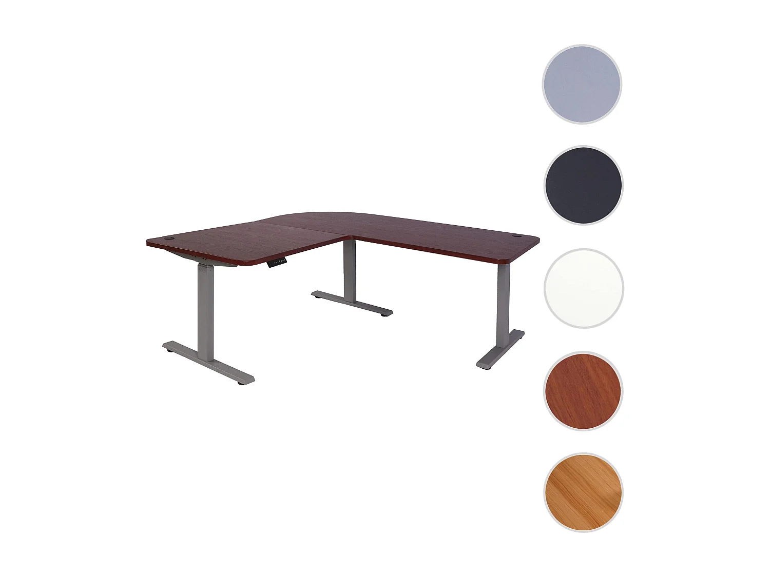 Eck-Schreibtisch MCW-D40, Kirsch-Dekor, grau