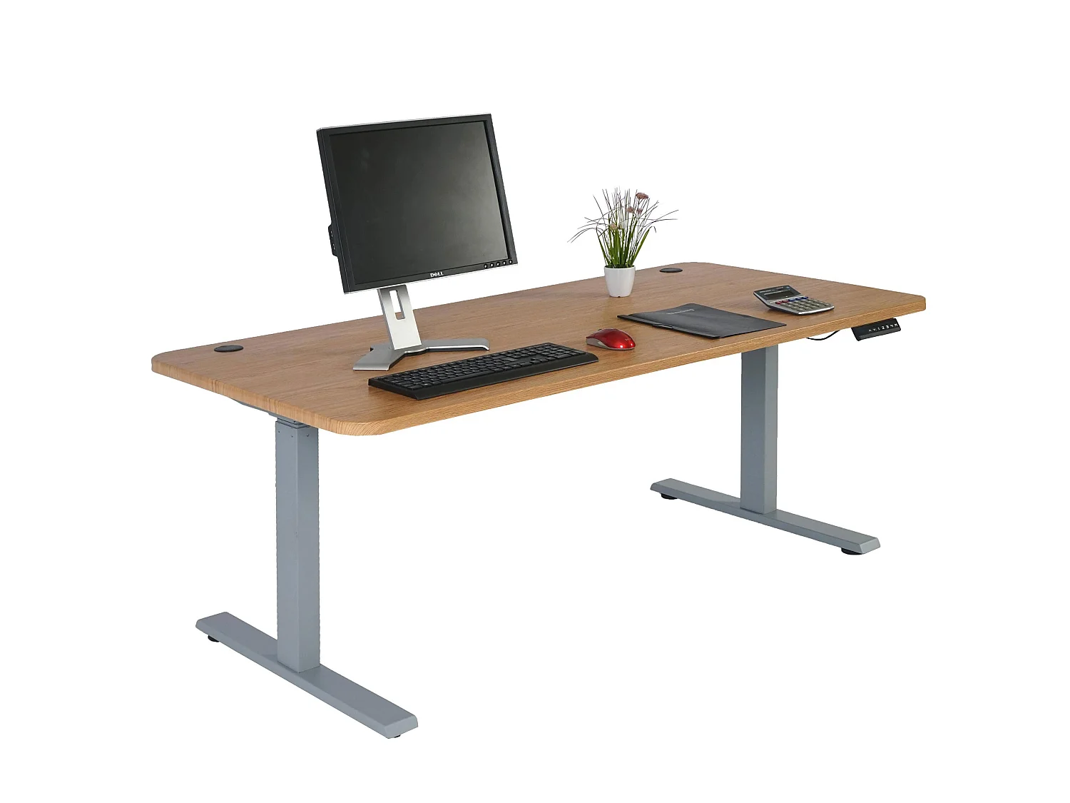 Schreibtisch MCW-D40, Braun Struktur, grau