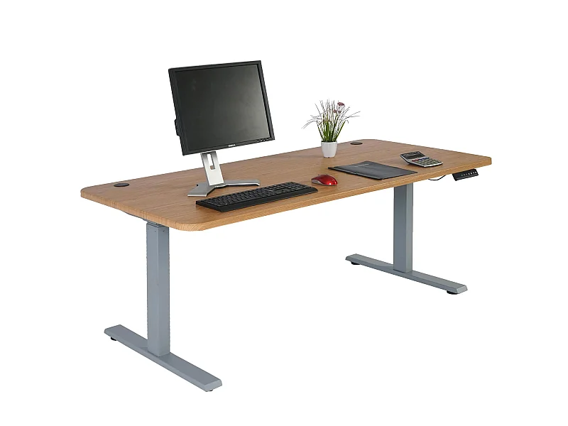 Schreibtisch MCW-D40, Braun Struktur, grau