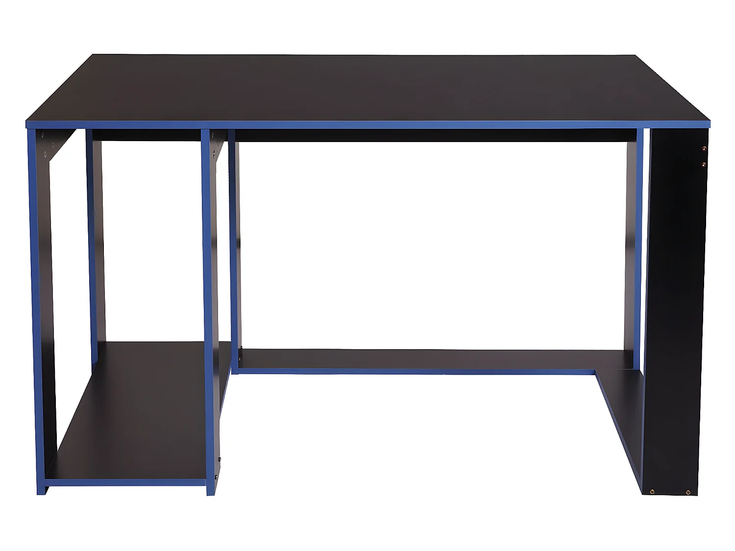 Scrivania ufficio computer MCW-J26 MDF 60x120x76cm nero e blu