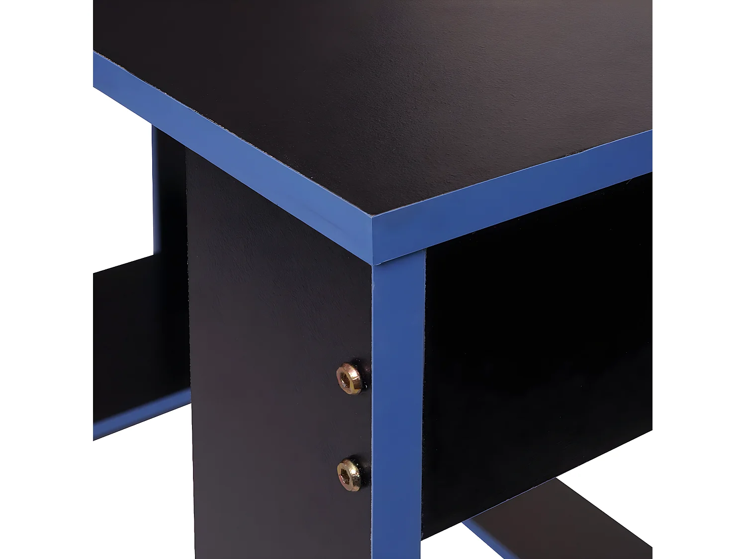 Scrivania ufficio computer MCW-J26 MDF 60x120x76cm nero e blu