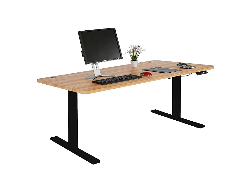 Schreibtisch MCW-D40, Eiche-Dekor, schwarz