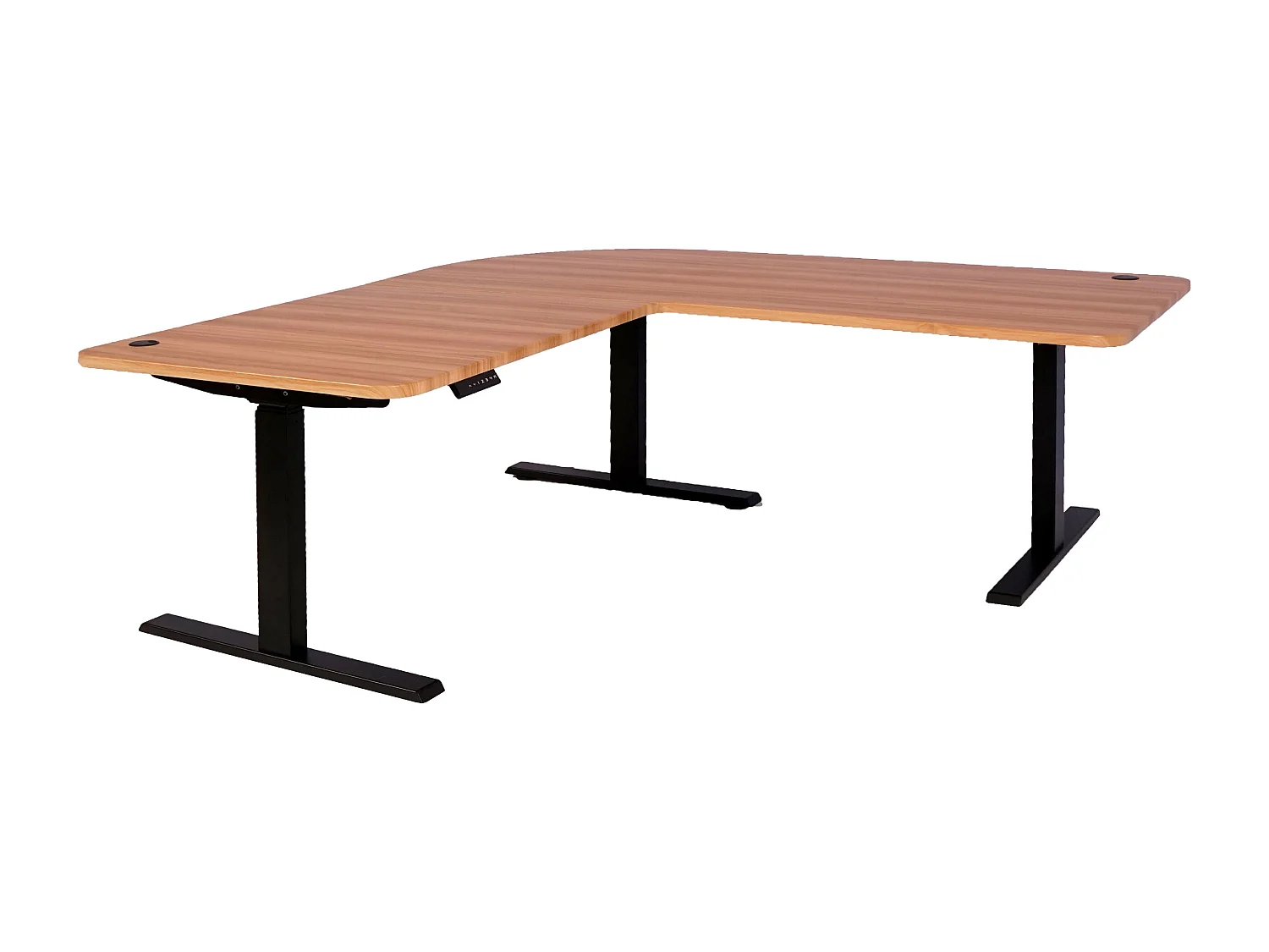 Eck-Schreibtisch MCW-D40, Eiche-Dekor, schwarz