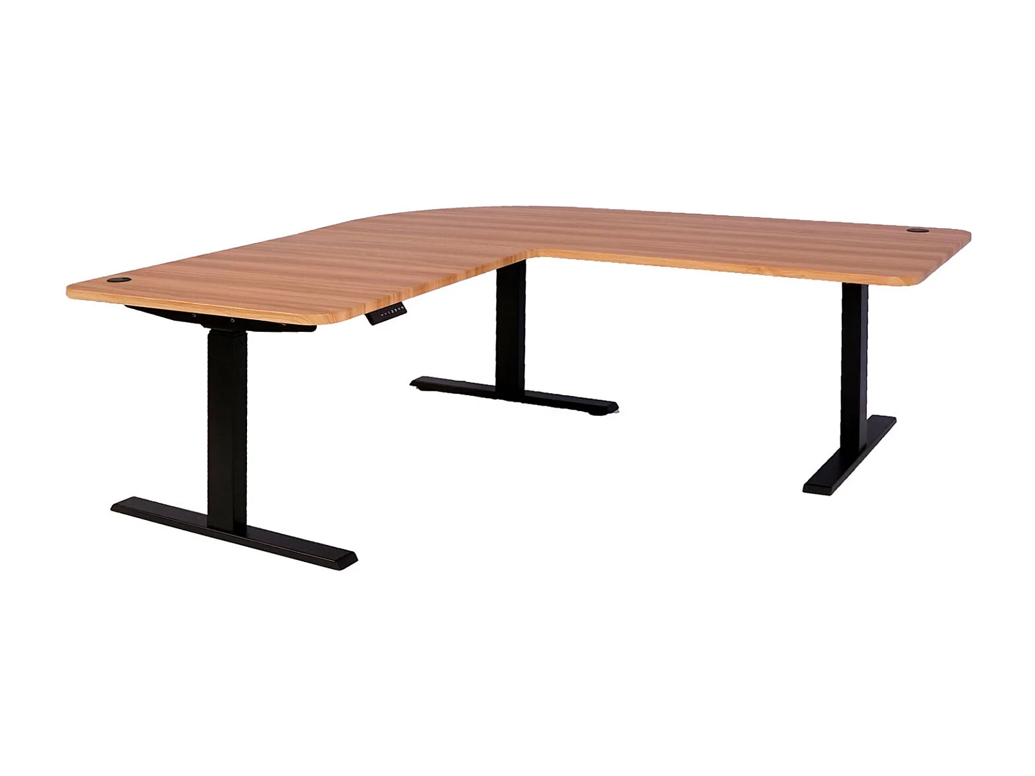 Eck-Schreibtisch MCW-D40, Eiche-Dekor, schwarz