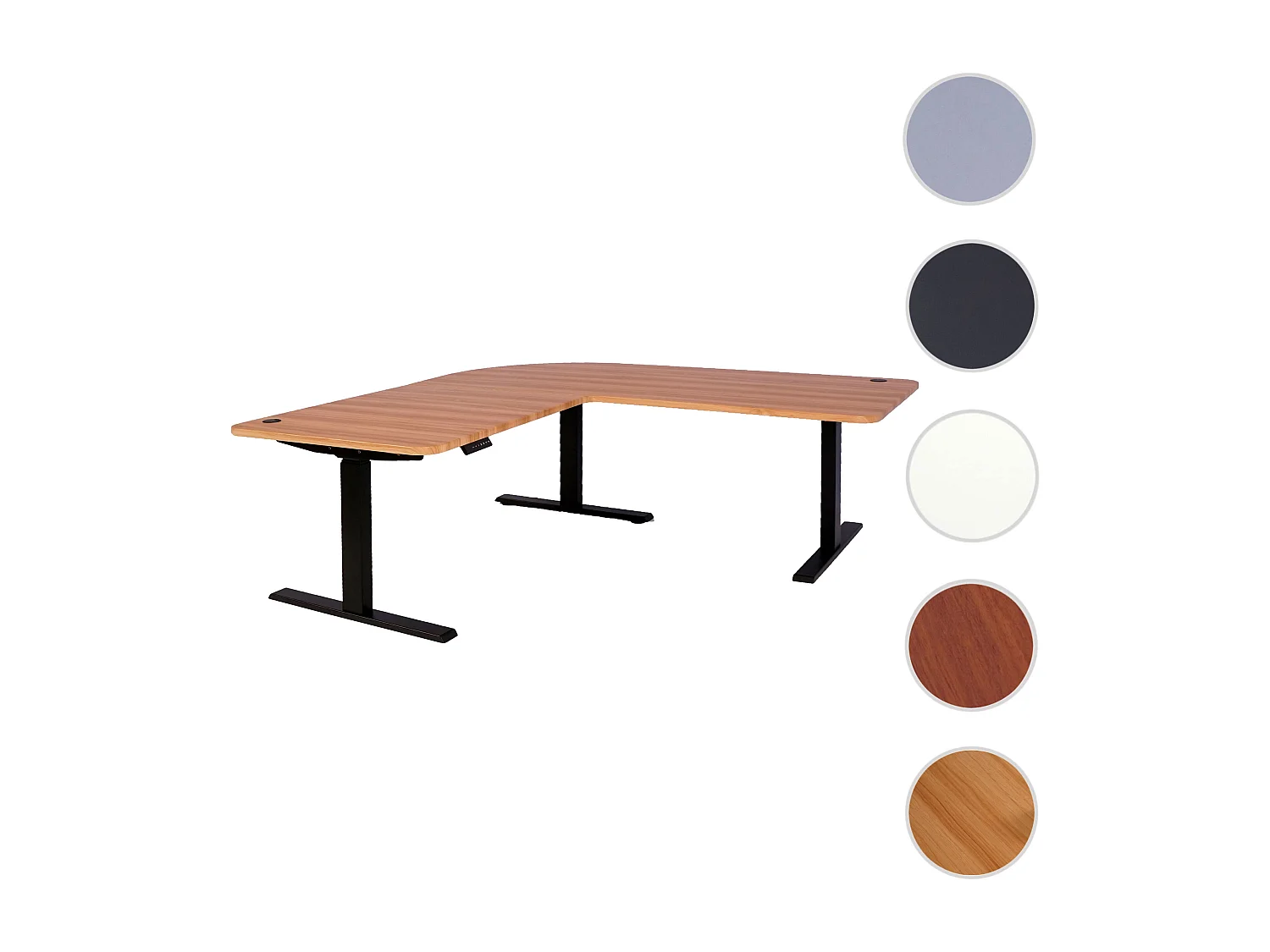 Eck-Schreibtisch MCW-D40, Eiche-Dekor, schwarz