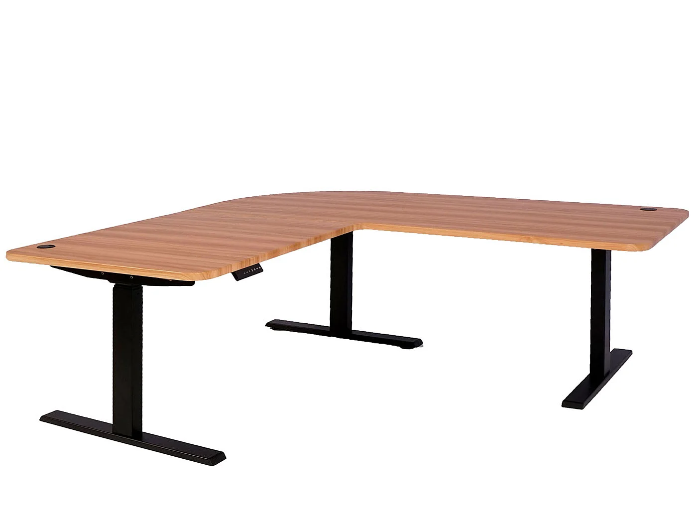 Eck-Schreibtisch MCW-D40, Eiche-Dekor, schwarz