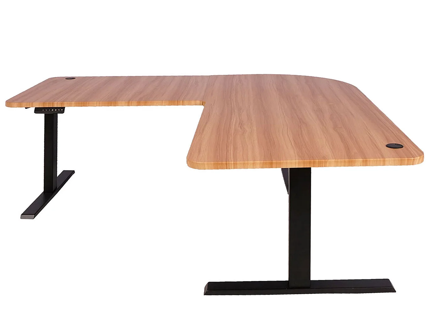 Eck-Schreibtisch MCW-D40, Eiche-Dekor, schwarz