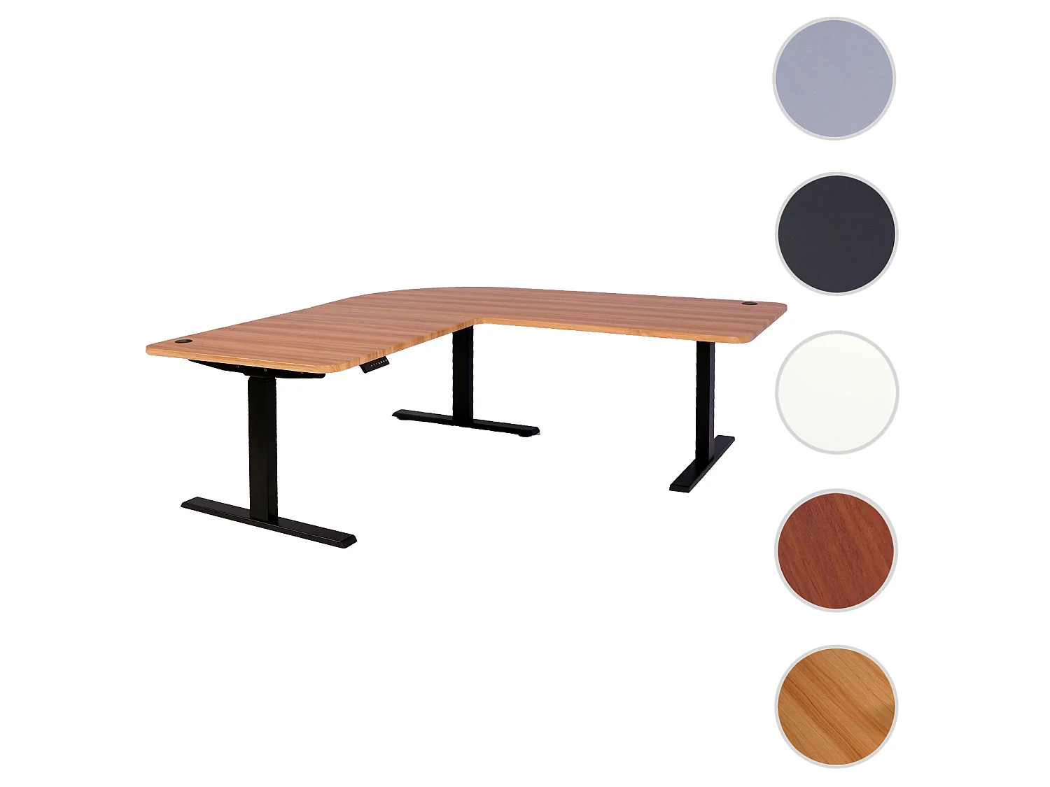 Eck-Schreibtisch MCW-D40, Eiche-Dekor, schwarz