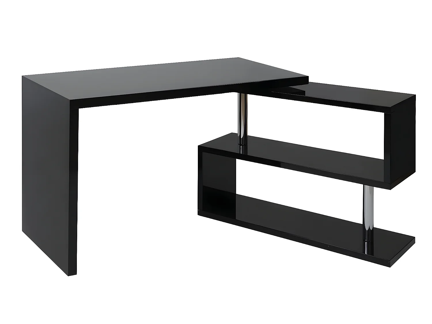 Design hoekbureau MCW-A68 draaibaar,  zwart