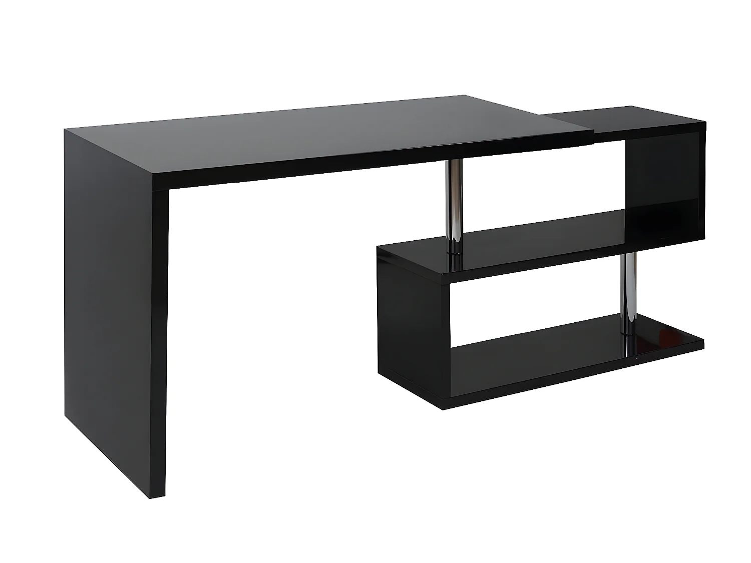 Design hoekbureau MCW-A68 draaibaar,  zwart