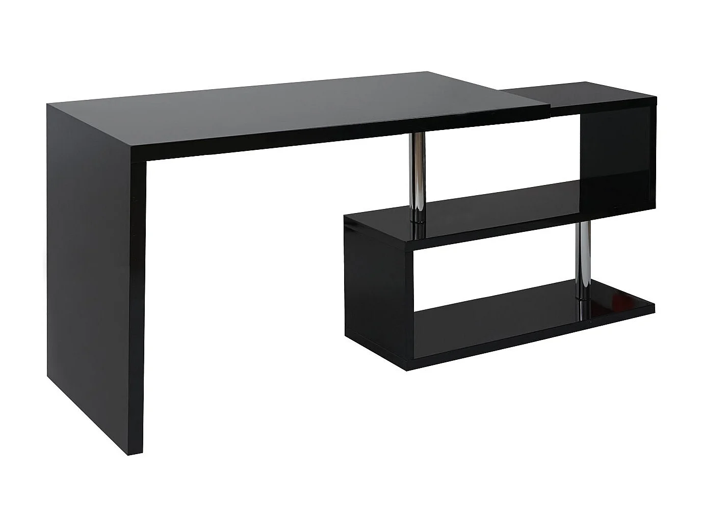 Design hoekbureau MCW-A68 draaibaar,  zwart