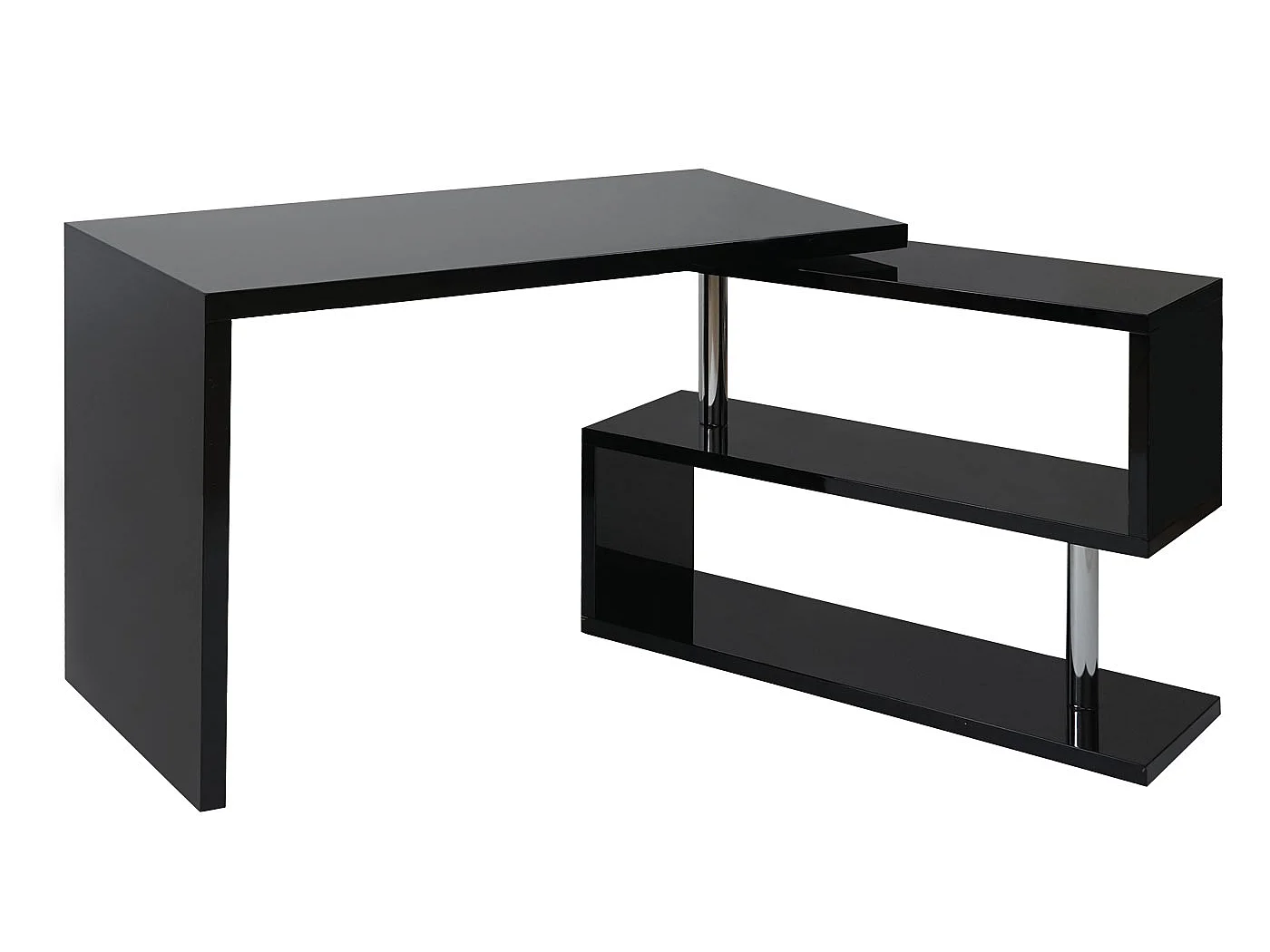 Escritorio esquinero de diseño MCW-A68 Giratorio,  negro