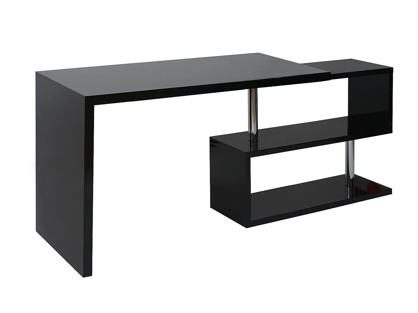 Escritorio esquinero de diseño MCW-A68 Giratorio,  negro