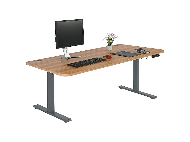 Schreibtisch MCW-D40, Eiche-Dekor, anthrazit-grau