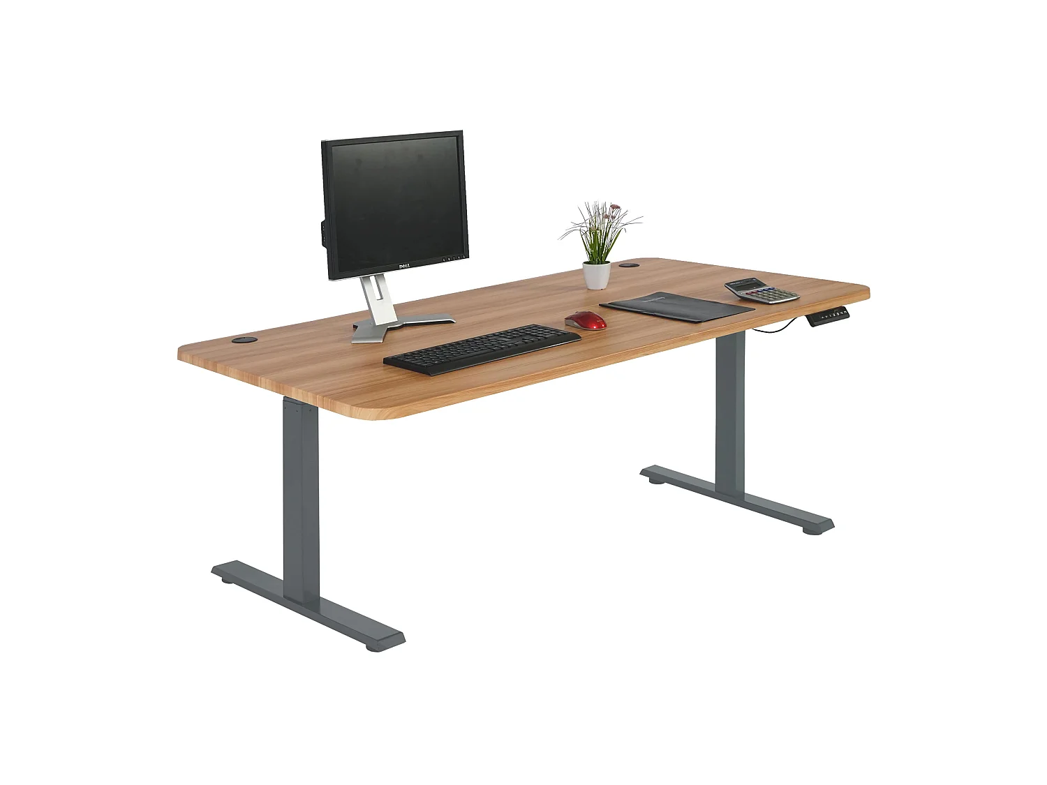 Schreibtisch MCW-D40, Eiche-Dekor, anthrazit-grau