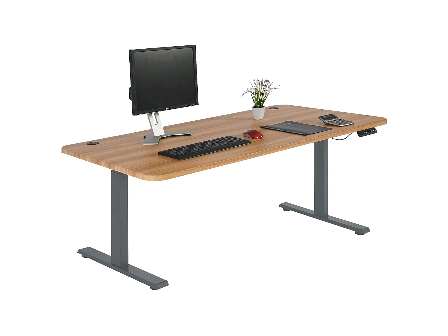 Schreibtisch MCW-D40, Eiche-Dekor, anthrazit-grau