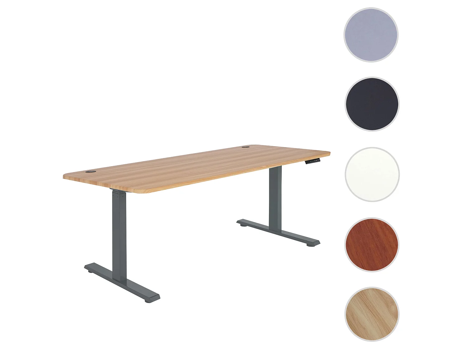 Schreibtisch MCW-D40, Eiche-Dekor, anthrazit-grau