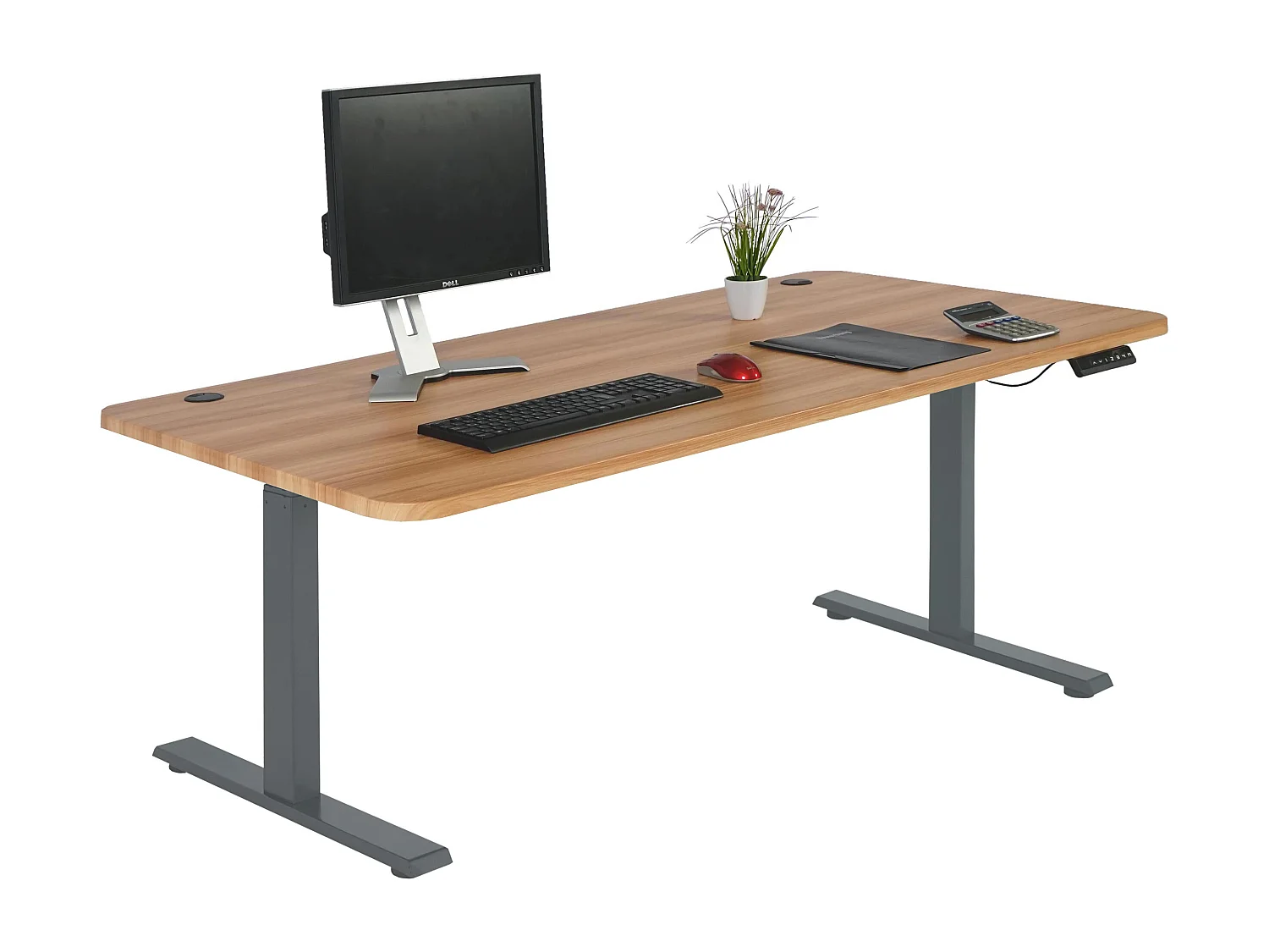 Schreibtisch MCW-D40, Eiche-Dekor, anthrazit-grau