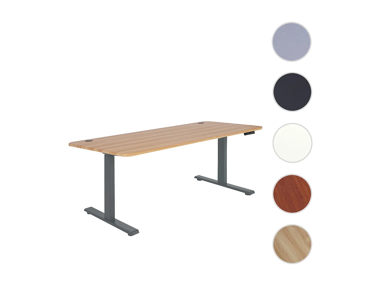 Schreibtisch MCW-D40, Eiche-Dekor, anthrazit-grau