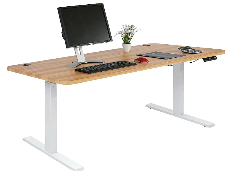 Schreibtisch MCW-D40, Eiche-Dekor, weiß