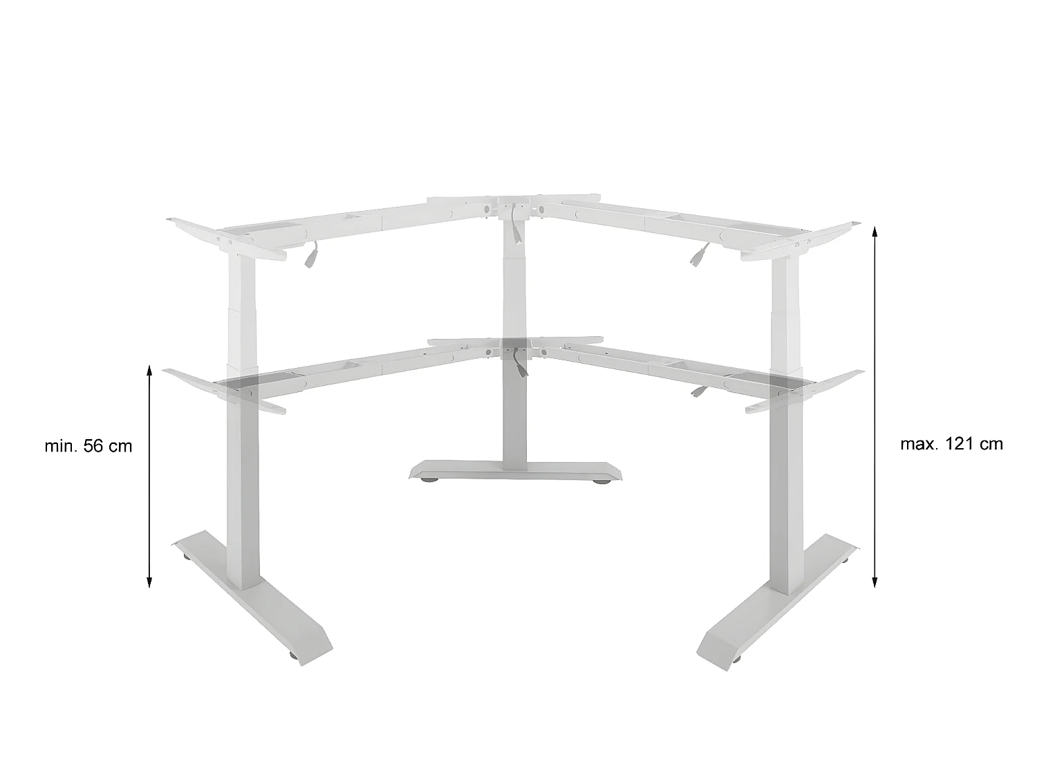 3in1 Gestell MCW-D40 Variabel Elektrisch, Anthrazit-grau