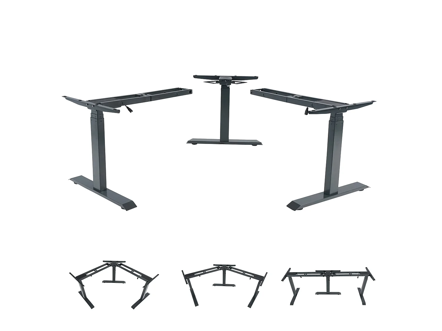 3in1 Gestell MCW-D40 Variabel Elektrisch, Anthrazit-grau