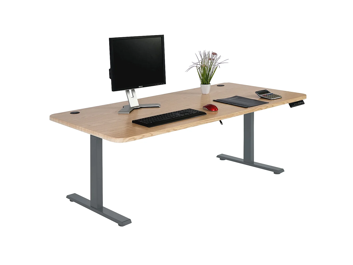 Schreibtisch MCW-D40, Hellbraun, anthrazit-grau