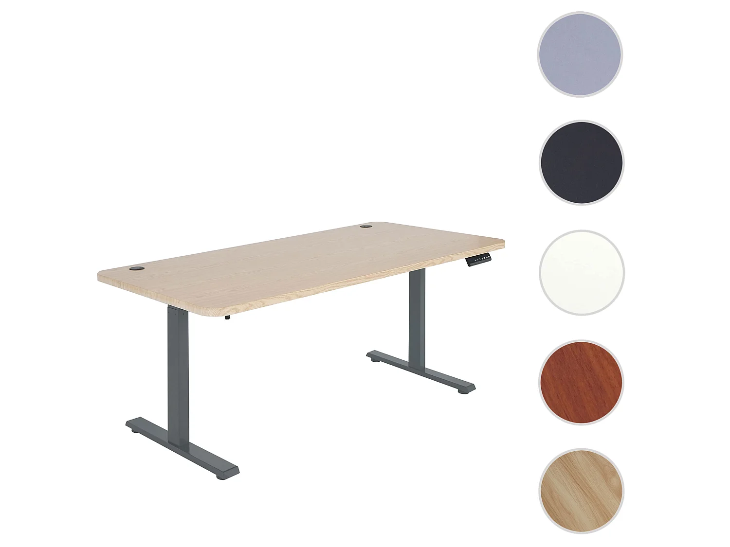 Schreibtisch MCW-D40, Hellbraun, anthrazit-grau