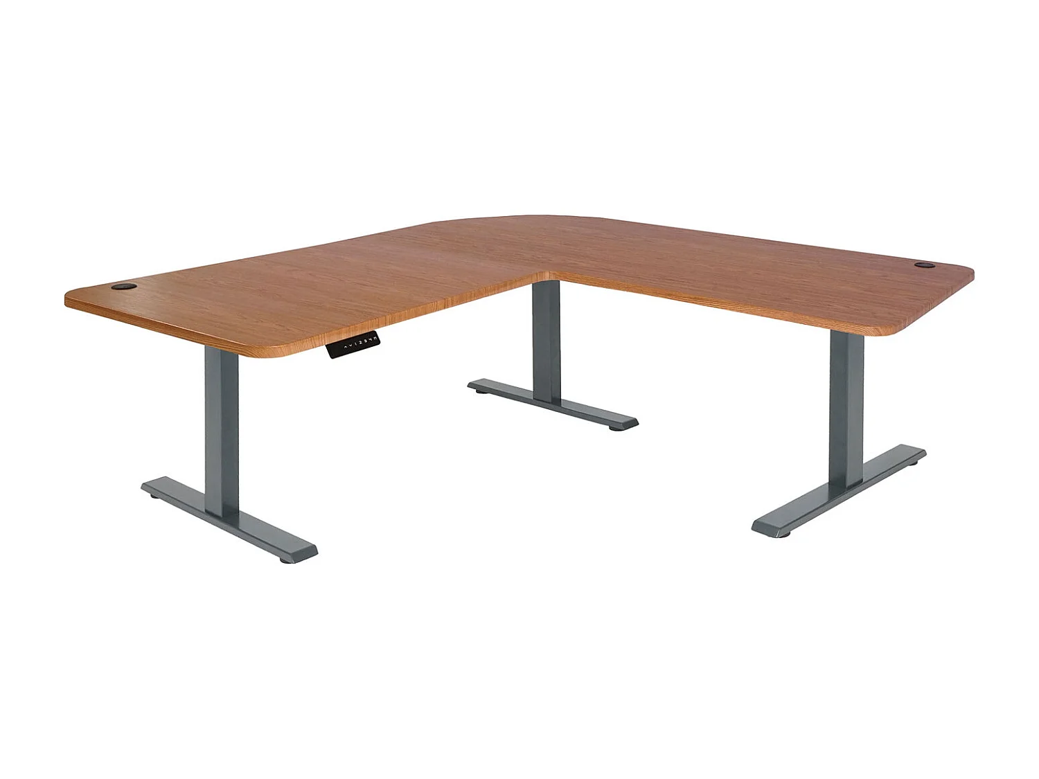 Eck-Schreibtisch MCW-D40, Braun Struktur, anthrazit-grau