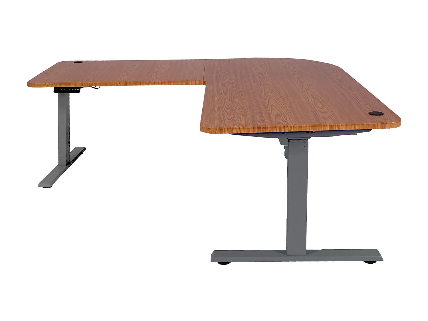 Eck-Schreibtisch MCW-D40, Braun Struktur, anthrazit-grau