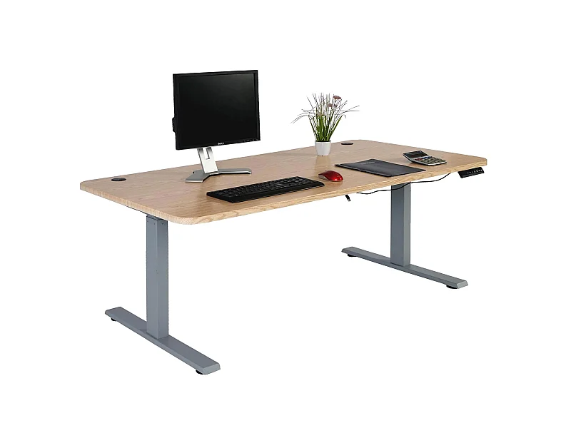 Schreibtisch MCW-D40, Hellbraun, grau