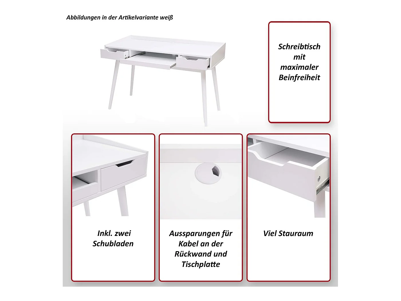 Biurko MCW-A70b,  biały