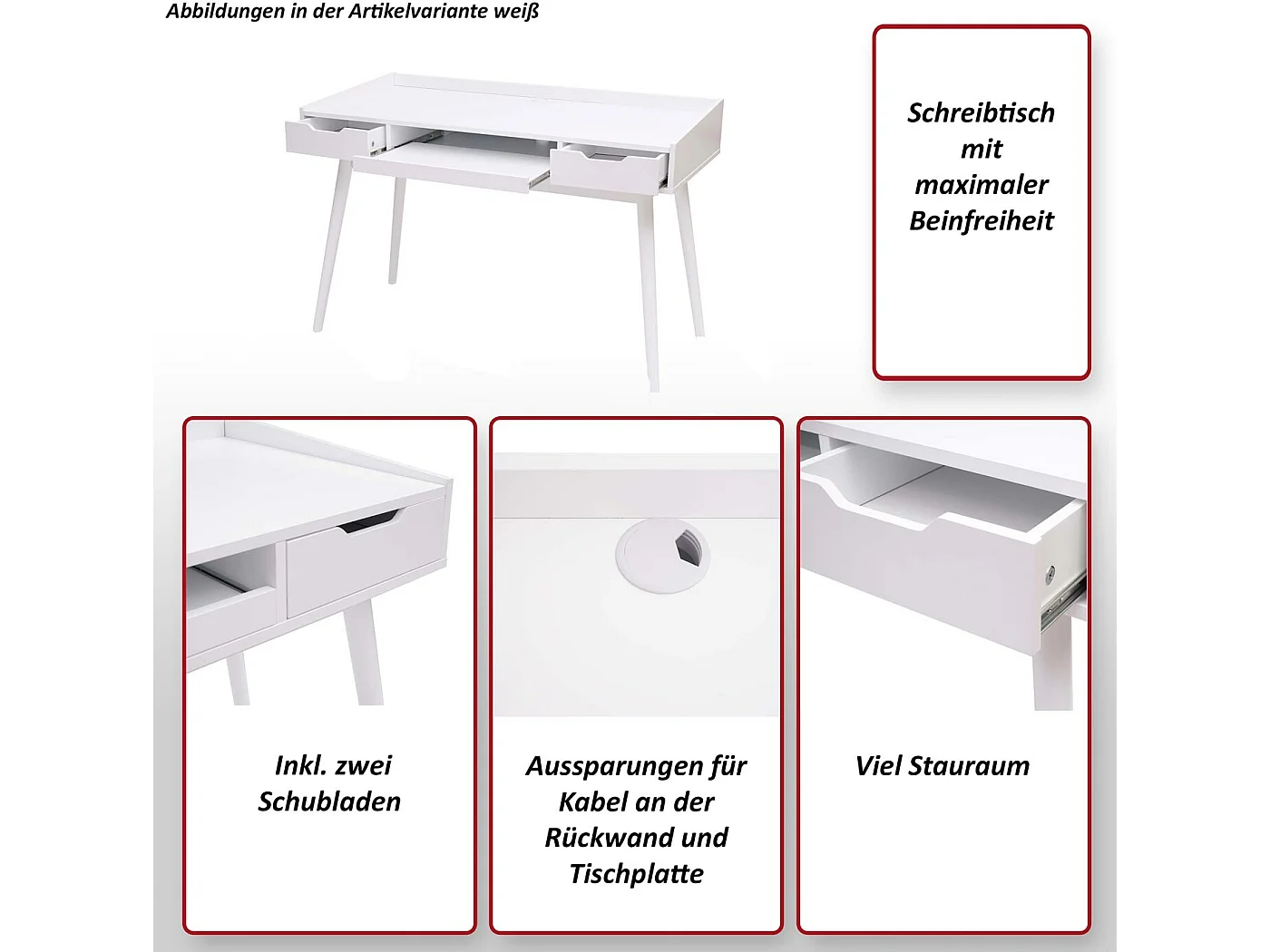 Biurko MCW-A70b,  biały