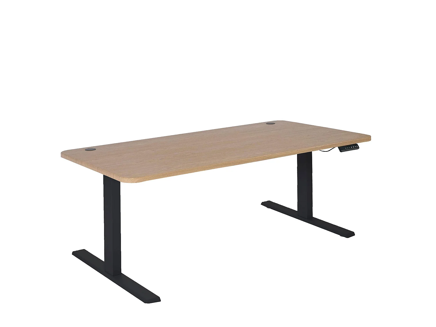 Schreibtisch MCW-D40, Hellbraun, schwarz