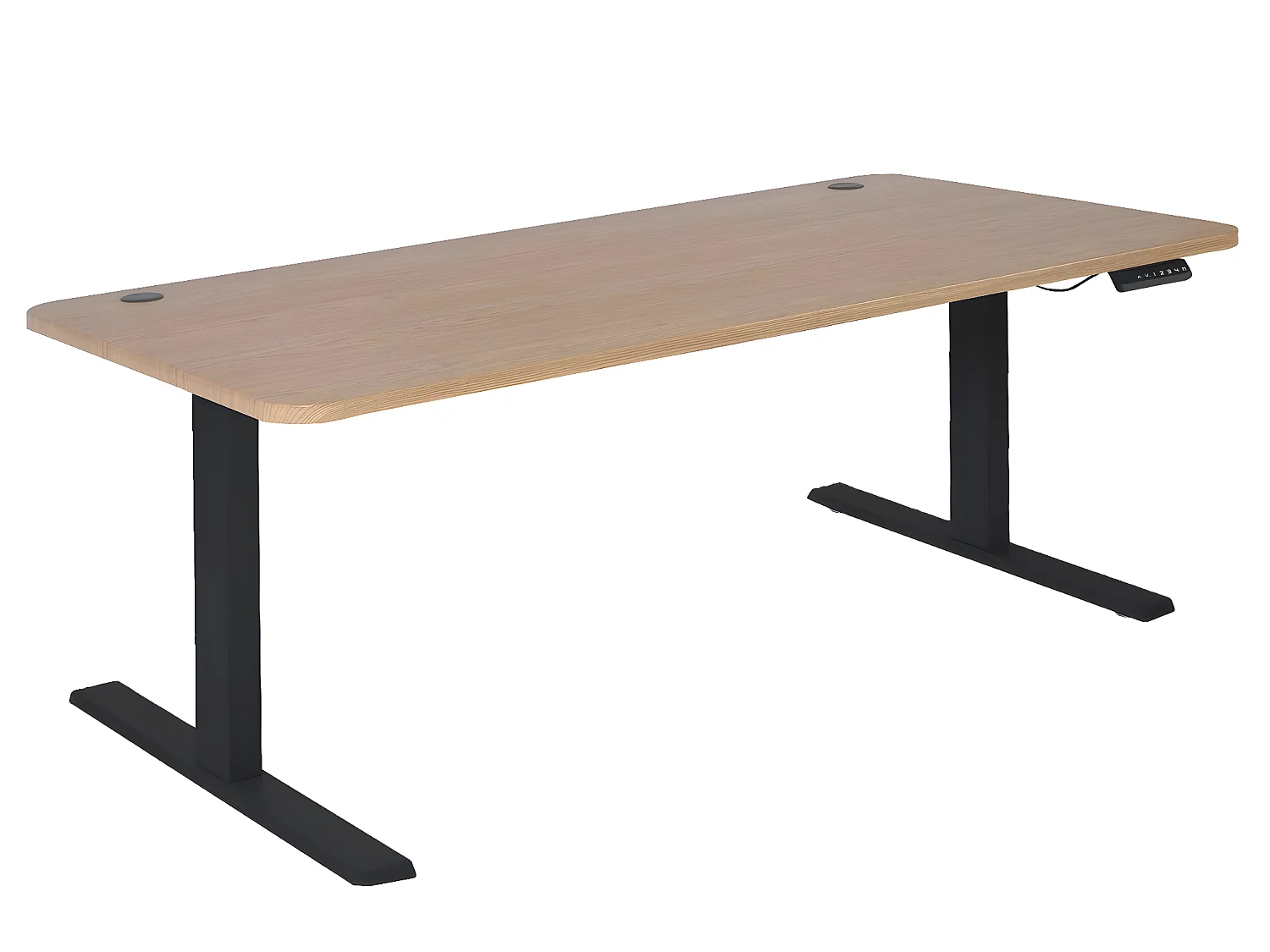 Schreibtisch MCW-D40, Hellbraun, schwarz