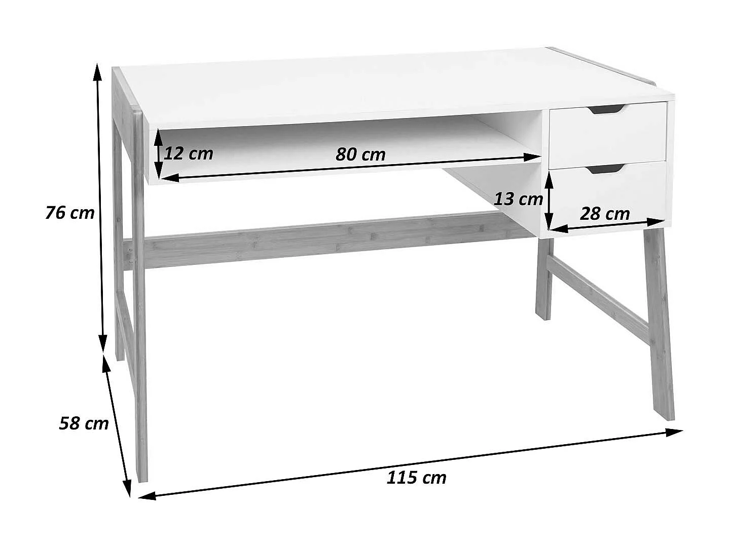 Schreibtisch MCW-K12, Weiß