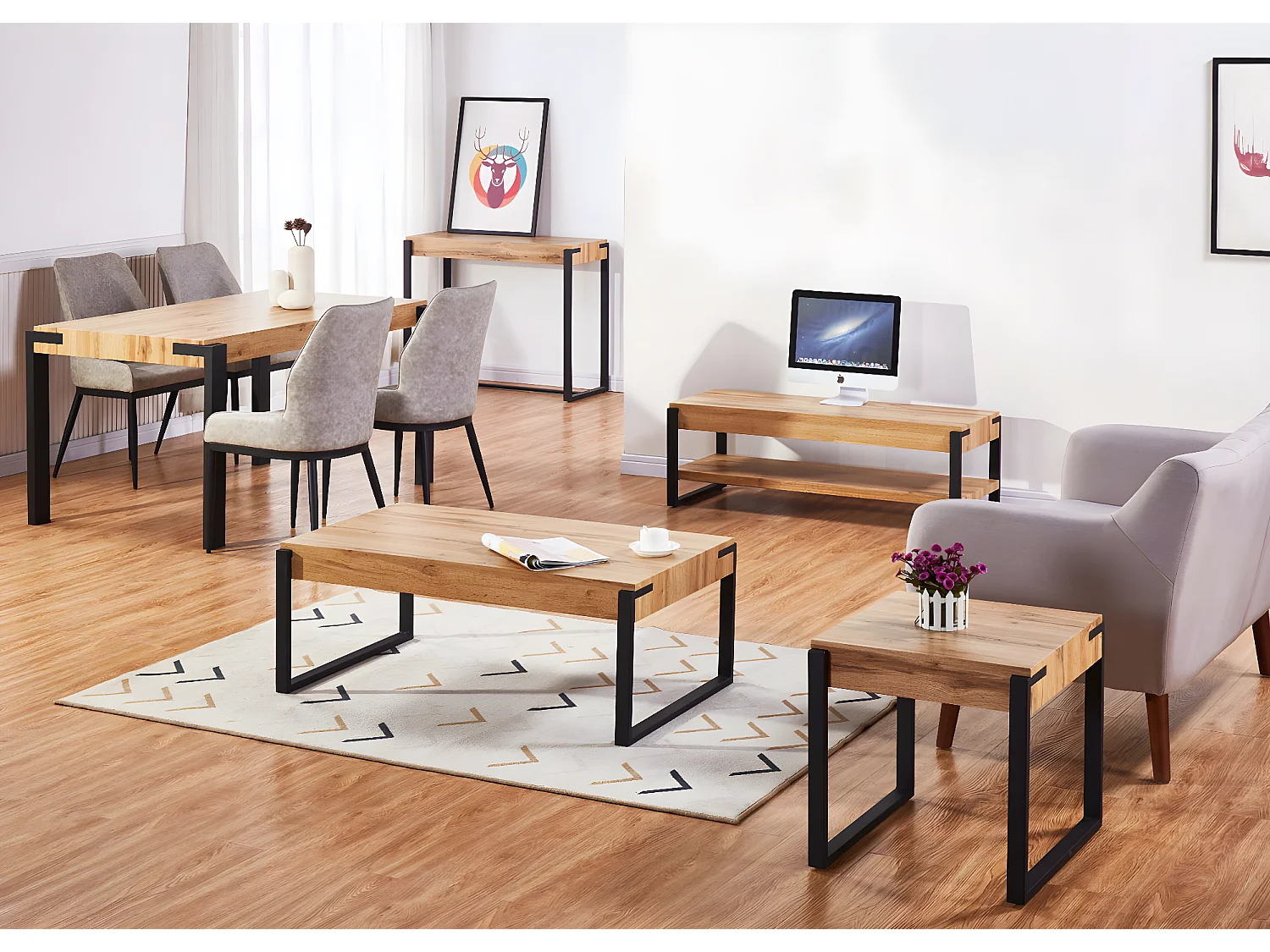 Bureau MCW-L53,  chêne sauvage foncé