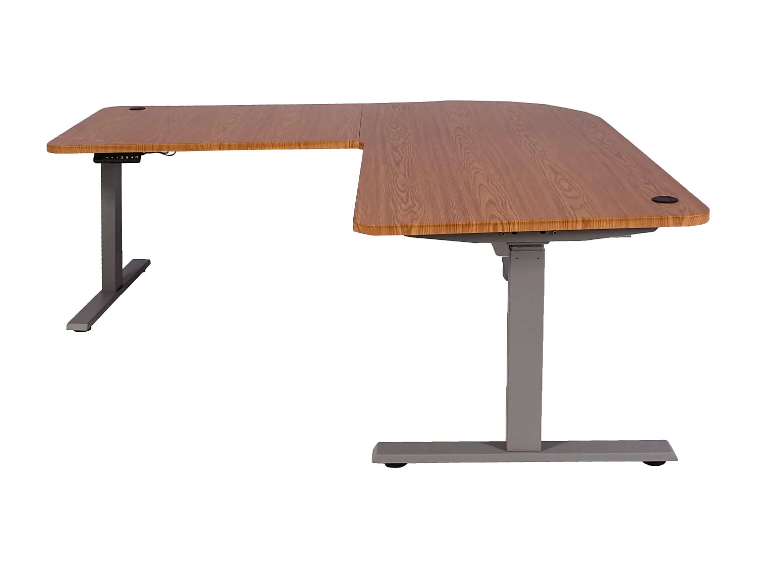 Eck-Schreibtisch MCW-D40, Braun Struktur, grau