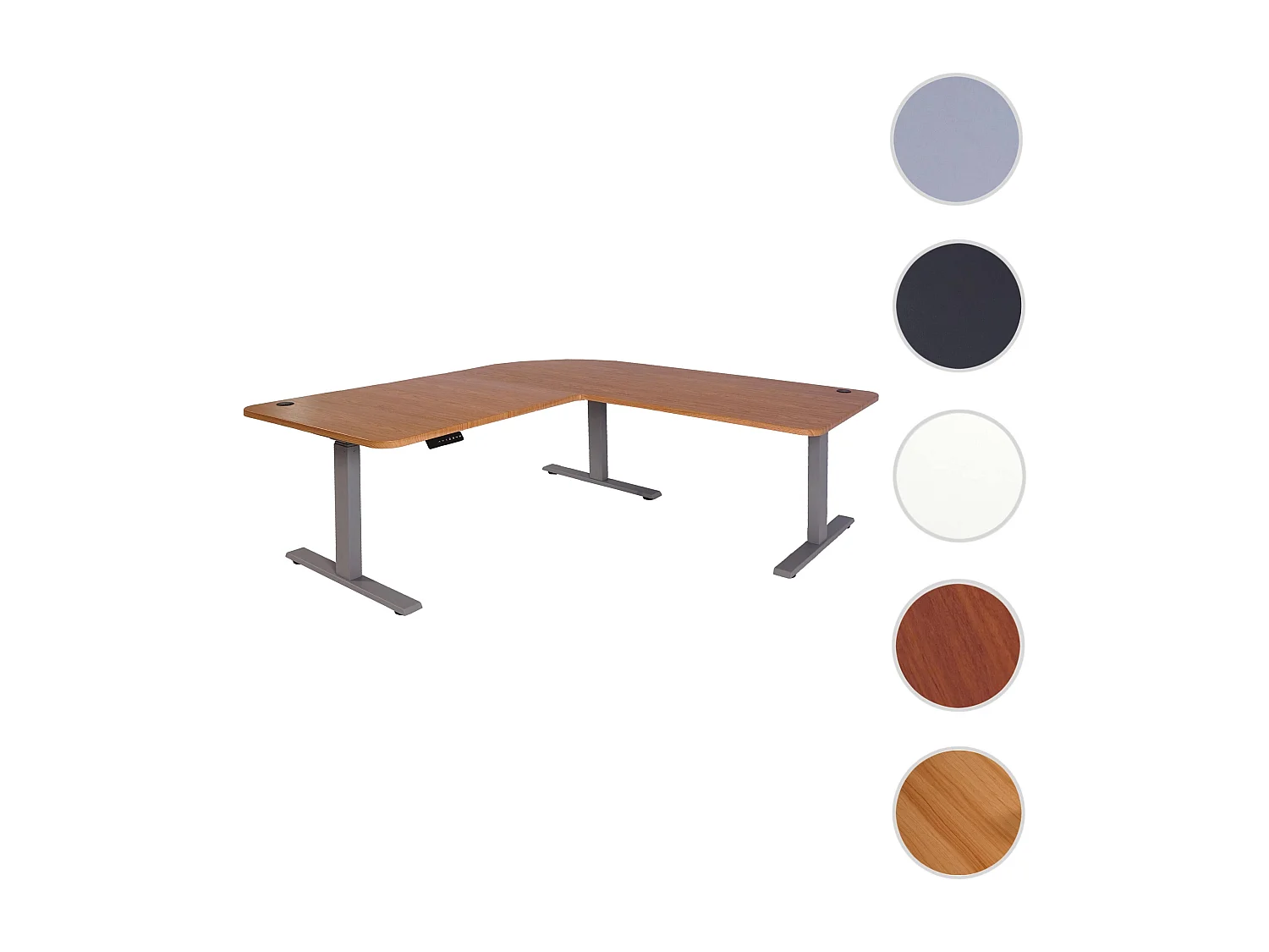 Eck-Schreibtisch MCW-D40, Braun Struktur, grau