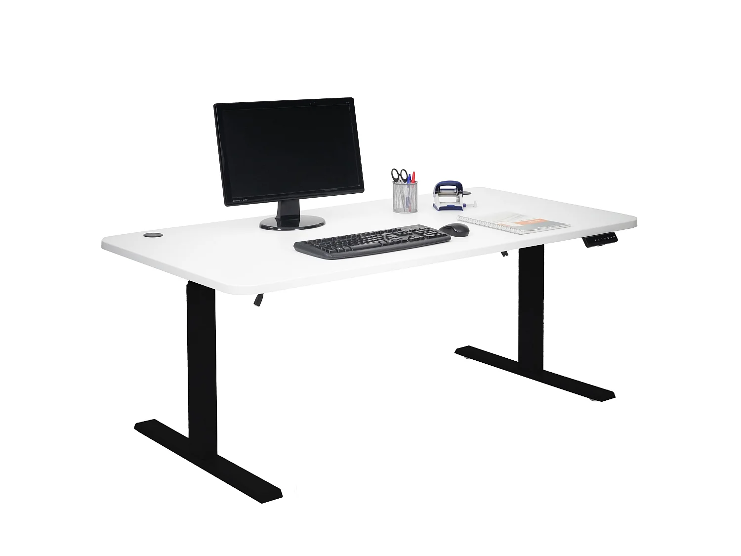 Schreibtisch MCW-D40, Weiß, schwarz