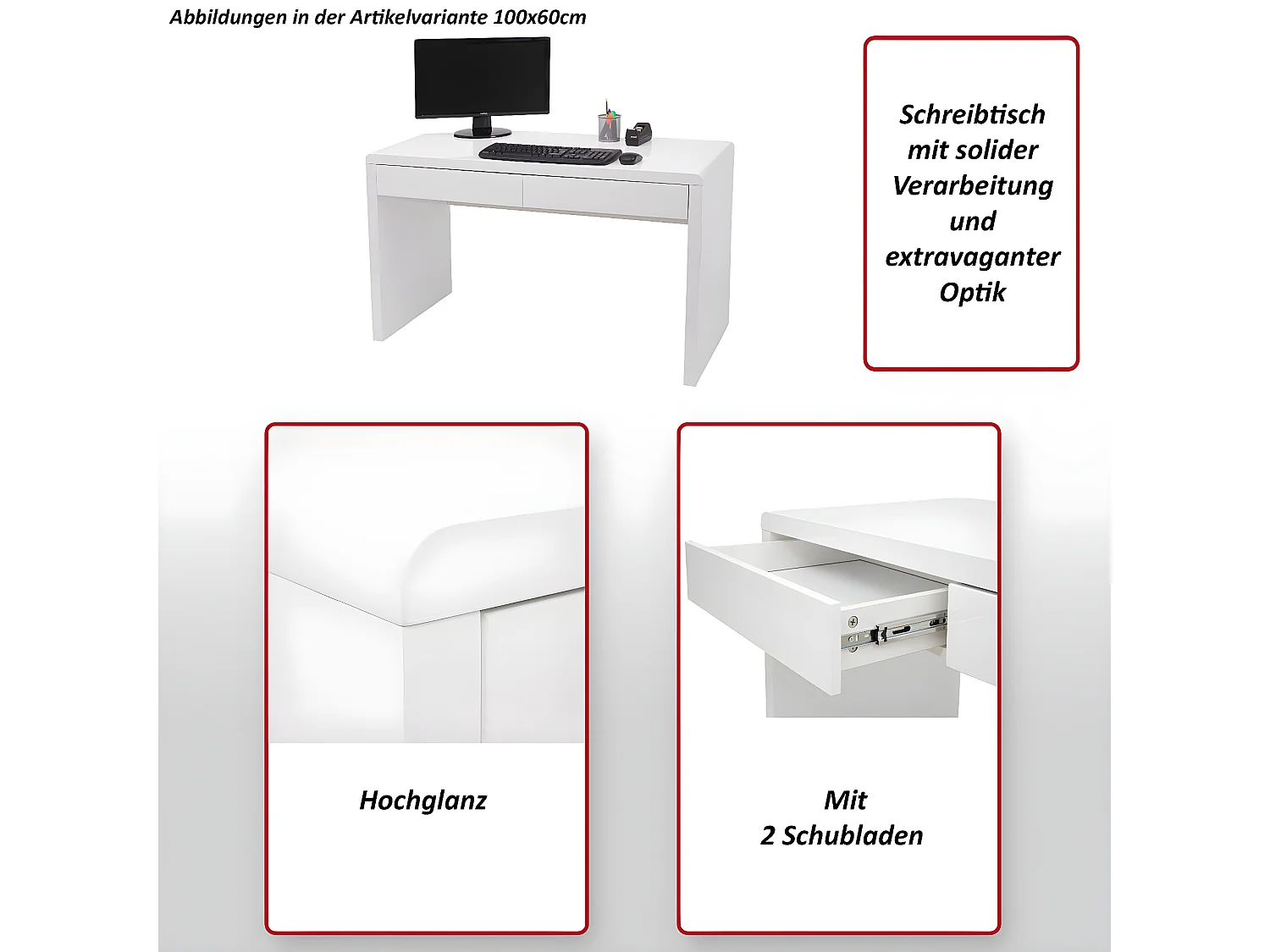 Biurko MCW-G51,  100x60cm