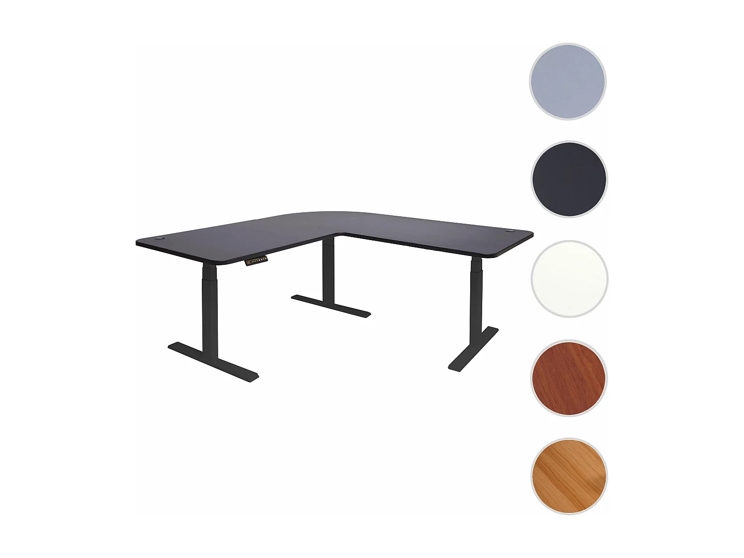 Eck-Schreibtisch MCW-D40, Schwarz, schwarz