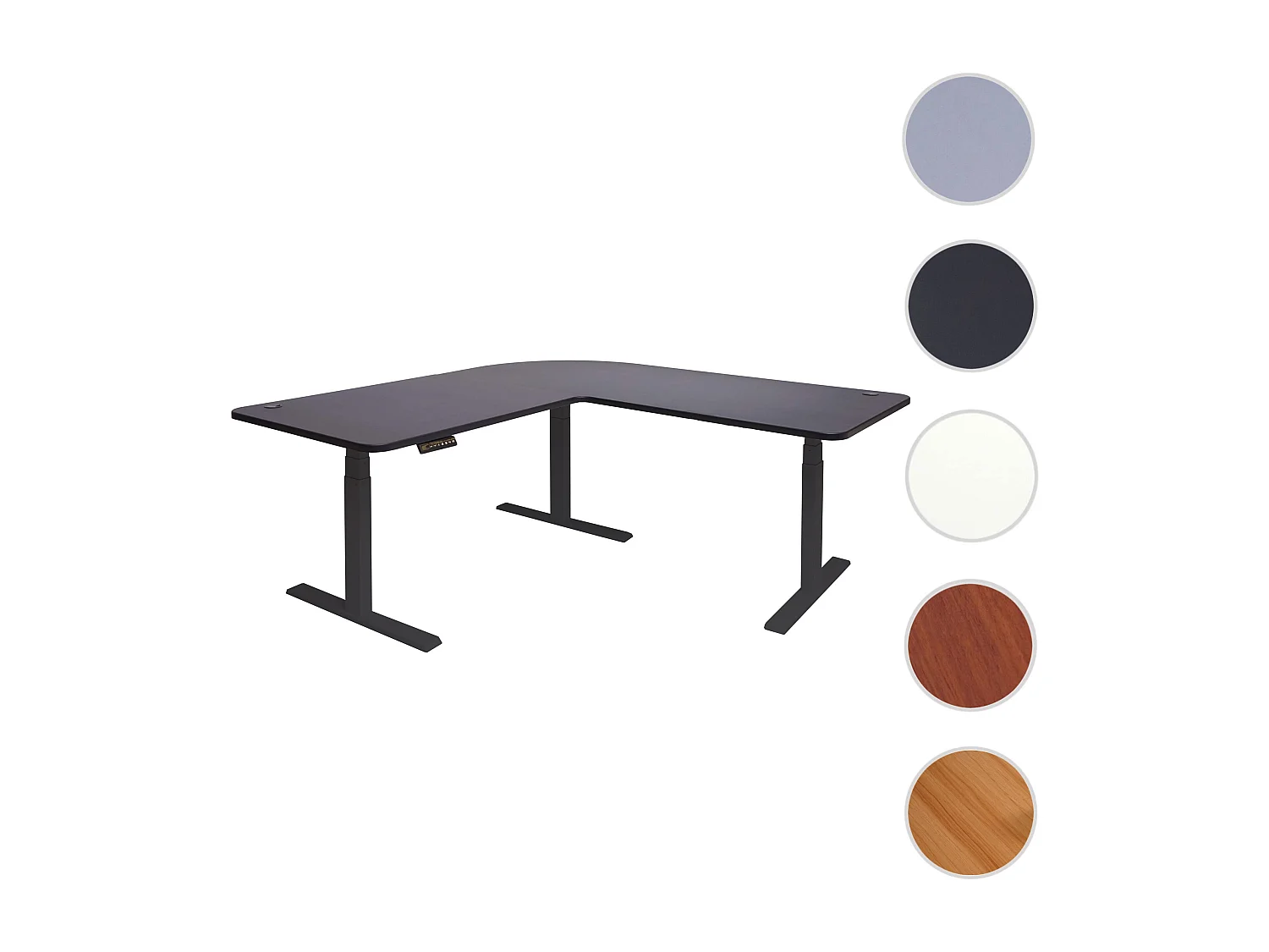 Eck-Schreibtisch MCW-D40, Schwarz, schwarz