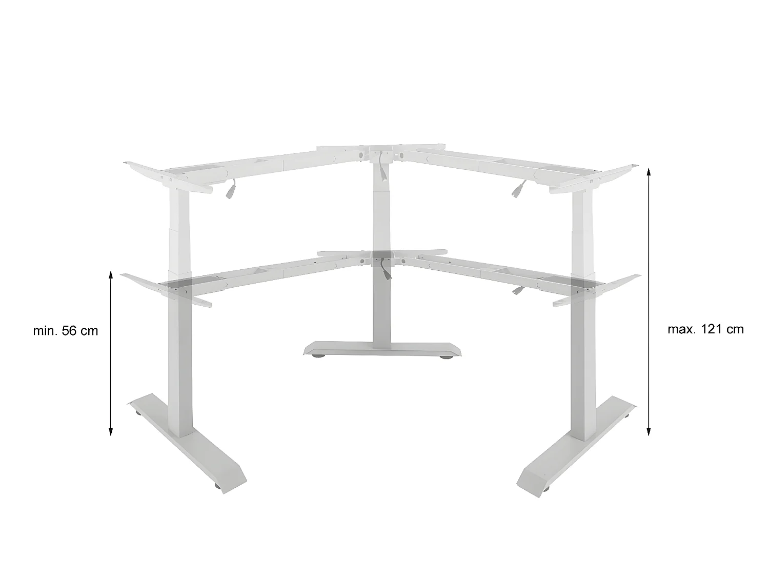 3in1 Gestell MCW-D40 Variabel Elektrisch, Weiß