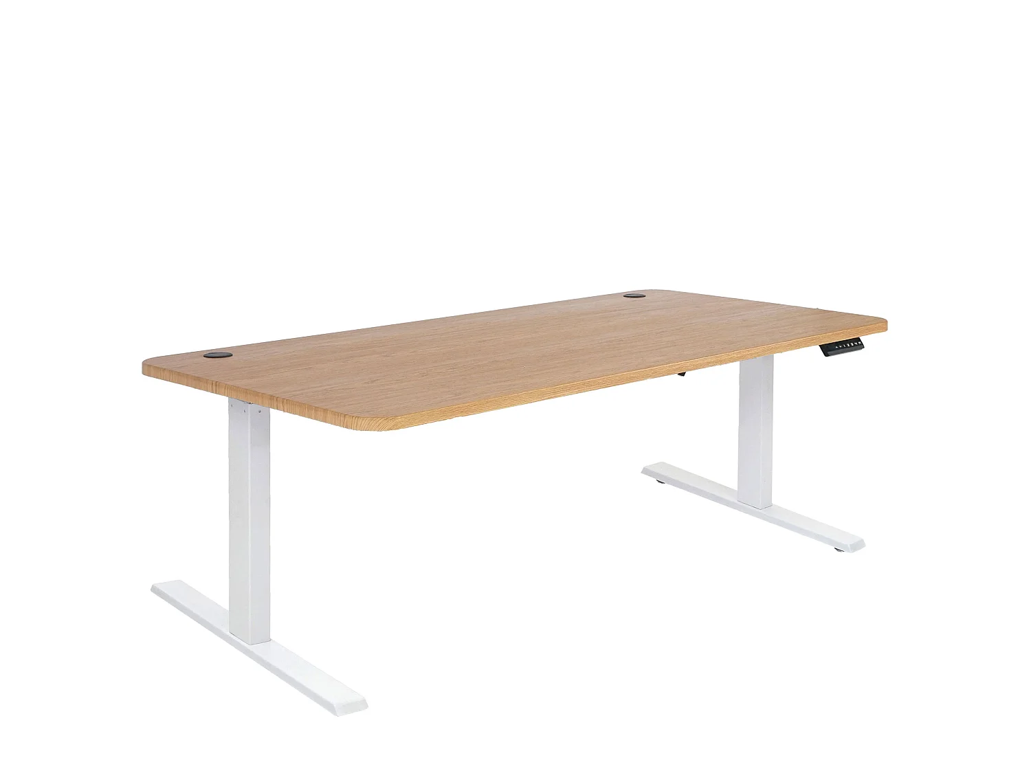 Schreibtisch MCW-D40, Braun Struktur, weiß