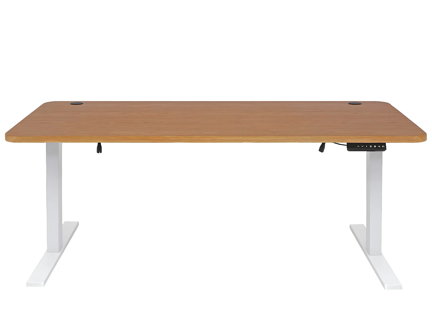 Schreibtisch MCW-D40, Braun Struktur, weiß