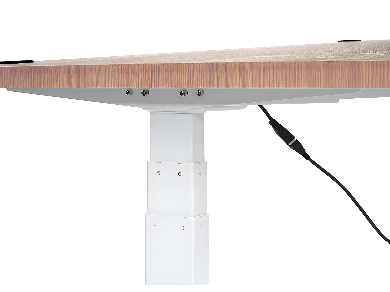 Schreibtisch MCW-D40, Braun Struktur, weiß