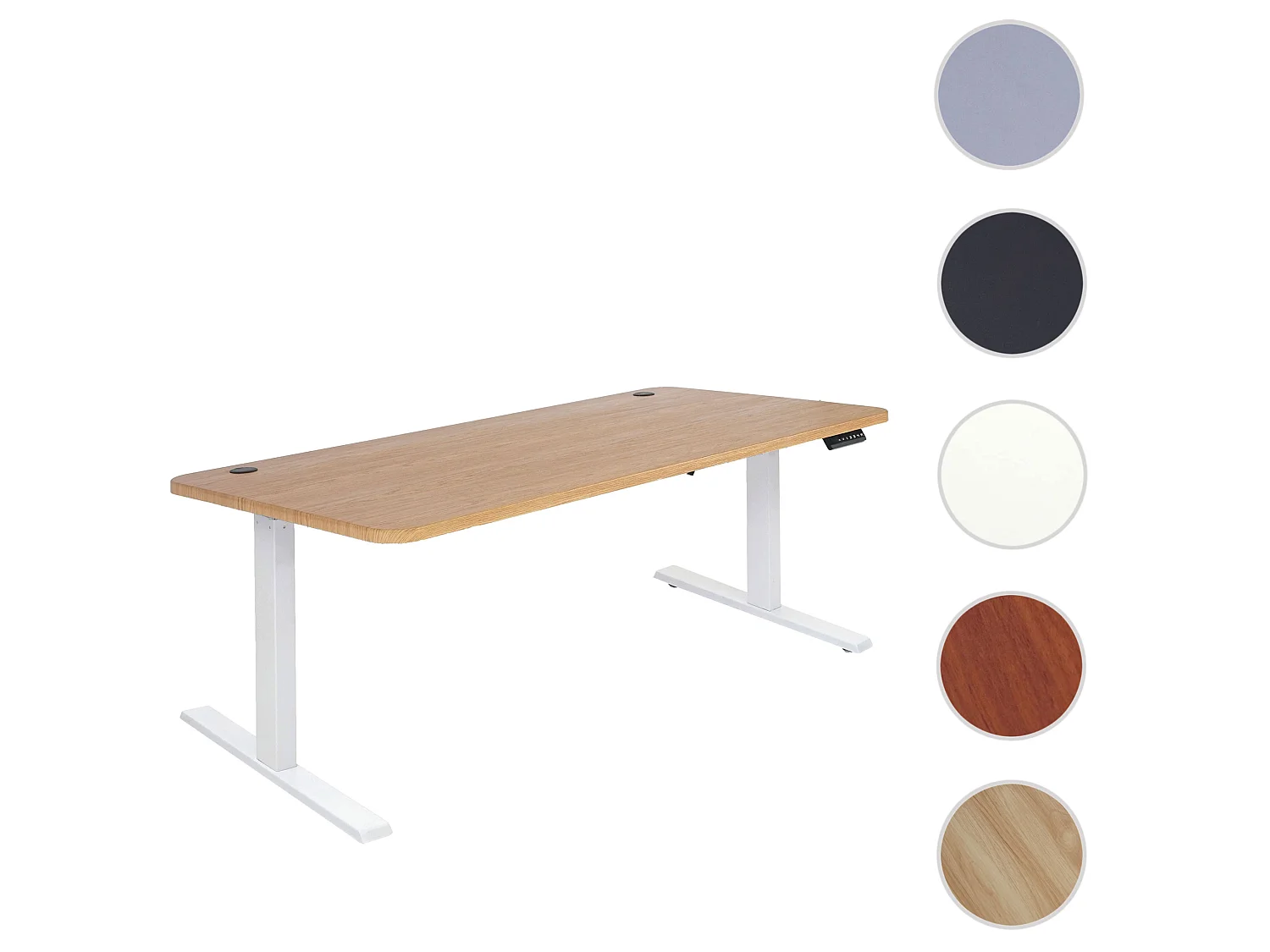 Schreibtisch MCW-D40, Braun Struktur, weiß